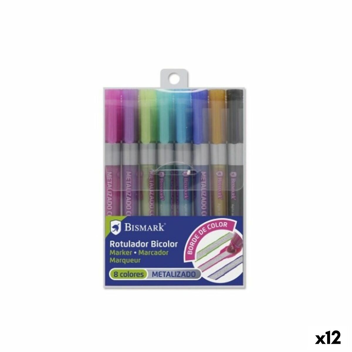 Conjunto de Canetas de Feltro Bismark BICOLOR Multicolor 8 Peças (12 Unidades)