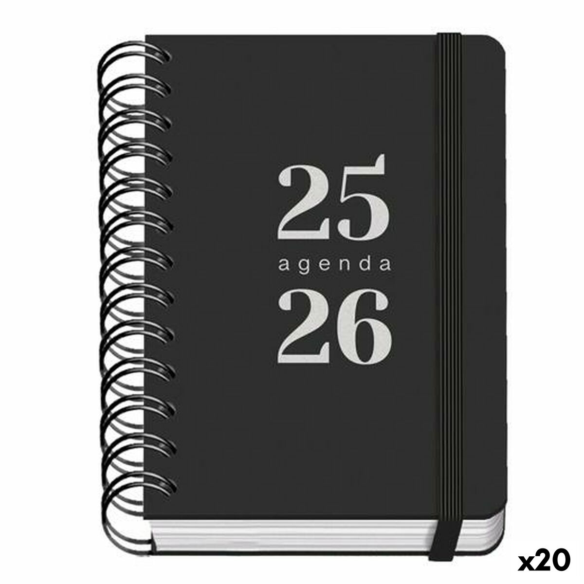 Agenda DOHE GRAMMAR Preto A6 120 x 170 mm 2025-2026 (20 Unidades)
