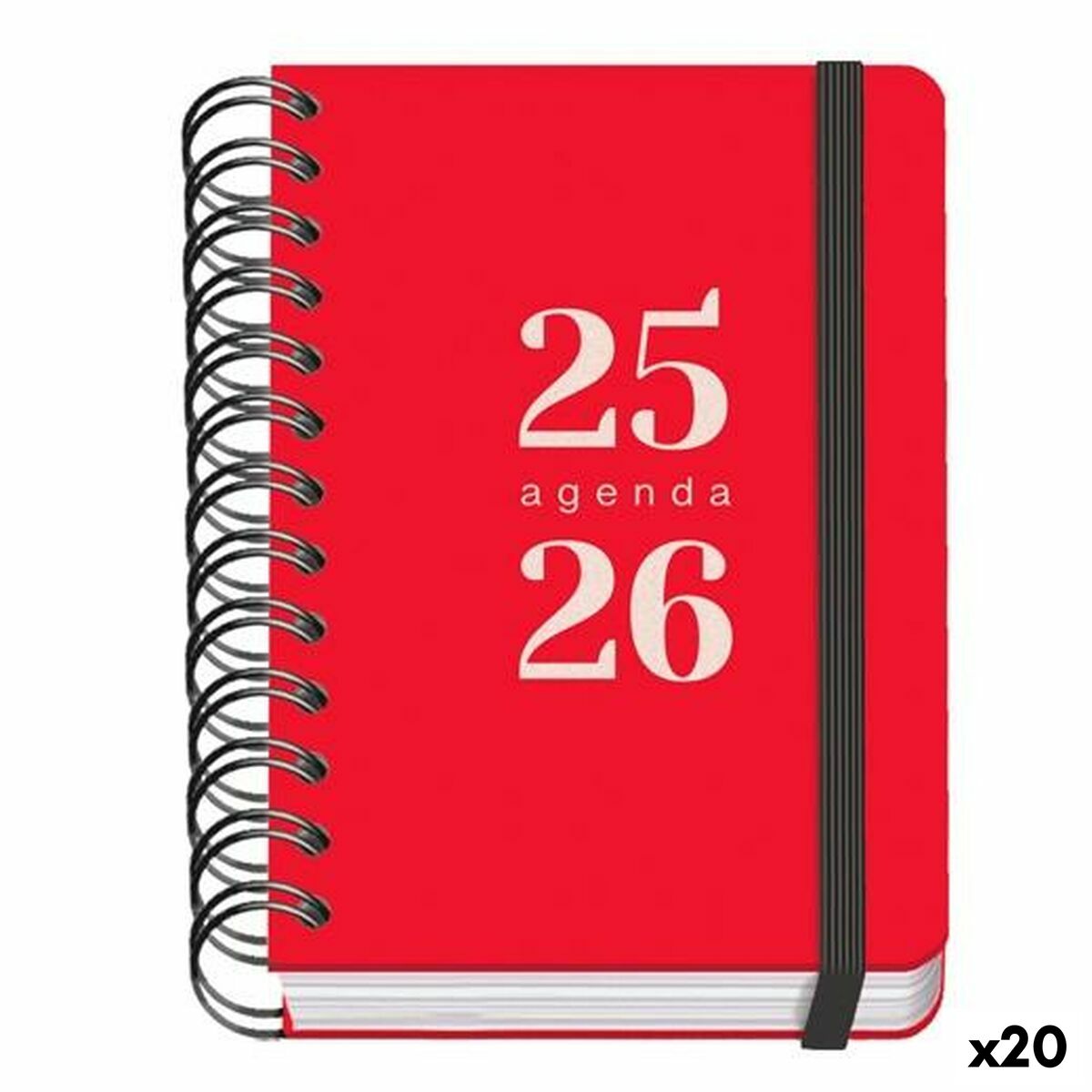 Agenda DOHE GRAMMAR Vermelho A6 120 x 170 mm 2025-2026 (20 Unidades)