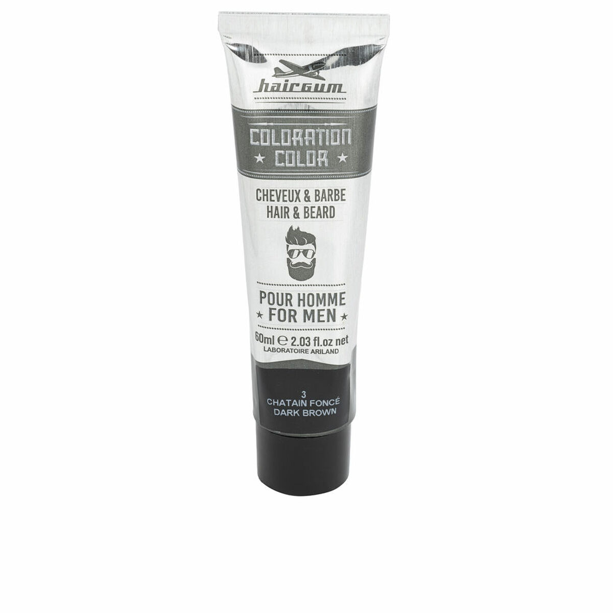 Tinta Permanente Hairgum COLORATION Nº 3-Castano Oscuro 60 g