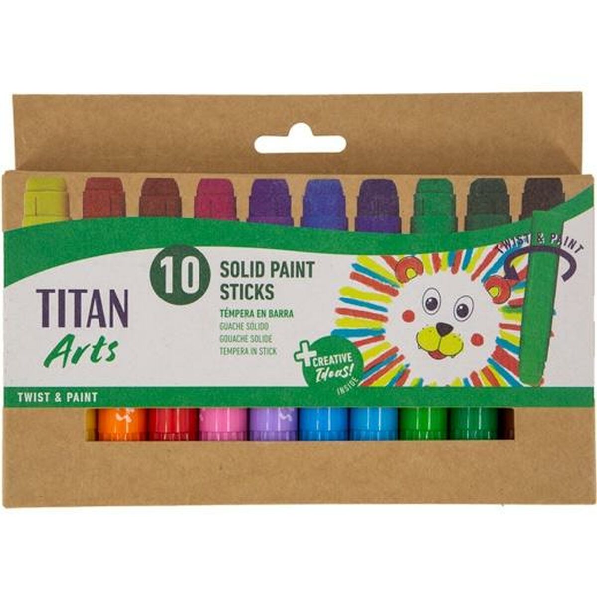 Têmperas sólidas Titan Arts Multicolor 10 Peças