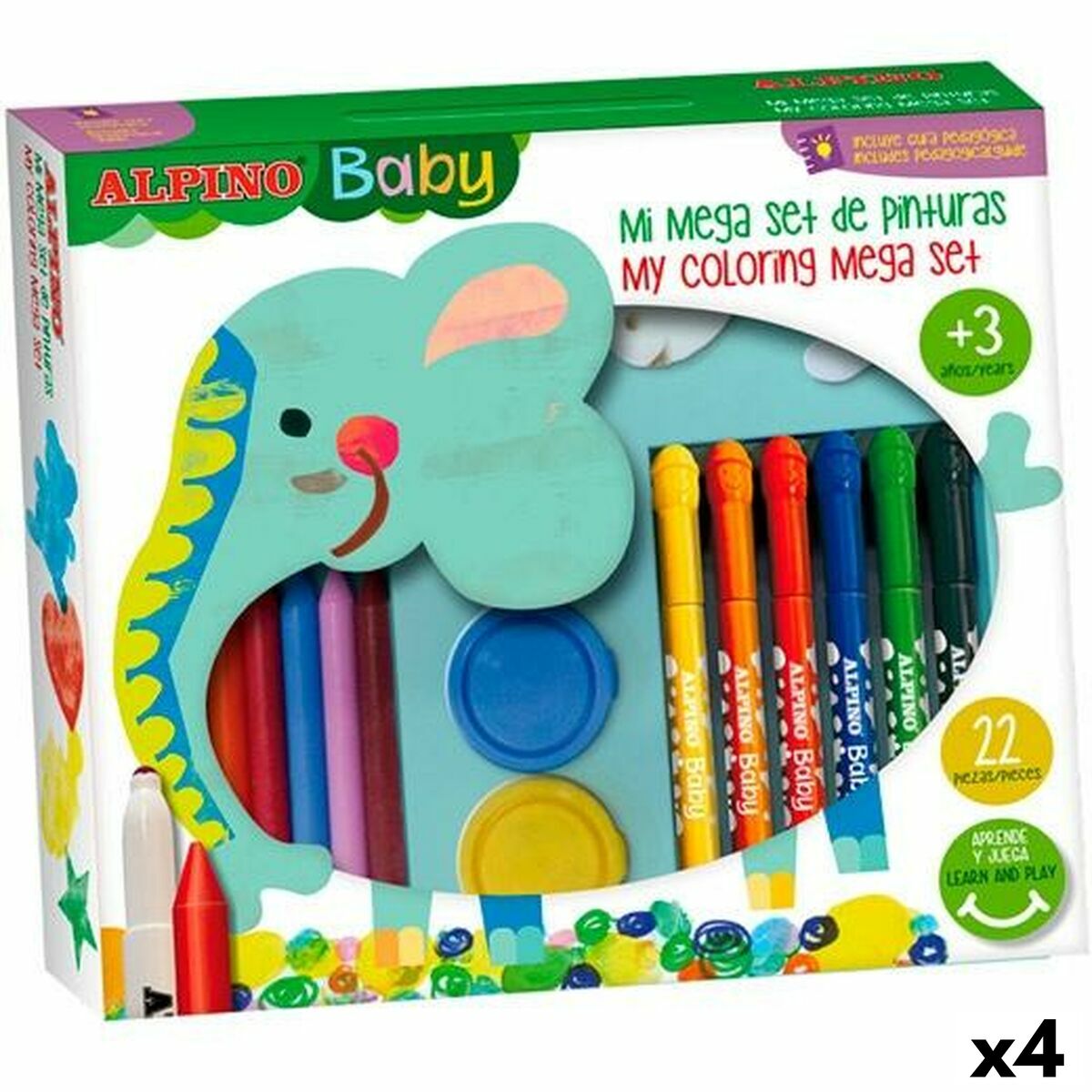 Conjunto de pintura Alpino Baby Multicolor 36 Peças (4 Unidades)