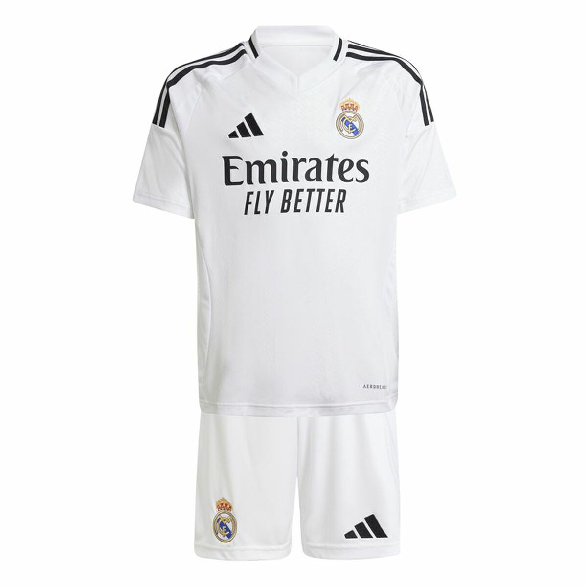 Conjunto Desportivo para Crianças Adidas Real Madrid 24/25 Home Kit Branco