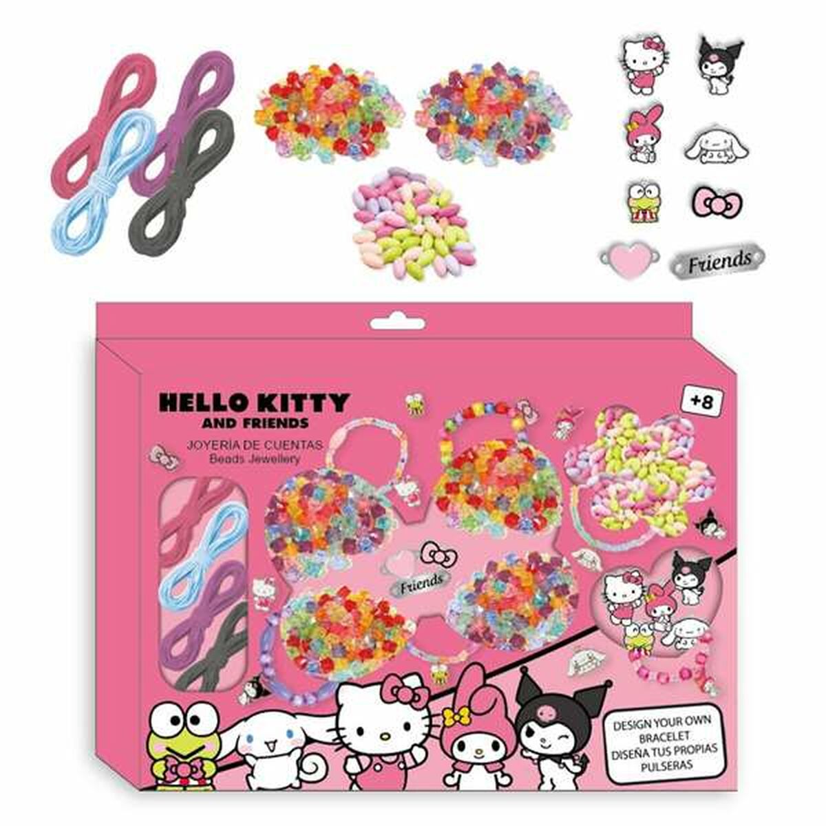 Kit Criação de Pulseiras e Colares Hello Kitty 31,5 x 22 x 3 cm