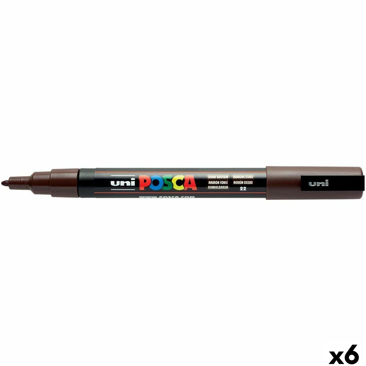 Marcador POSCA PC-3M Catanho escuro (6 Unidades)