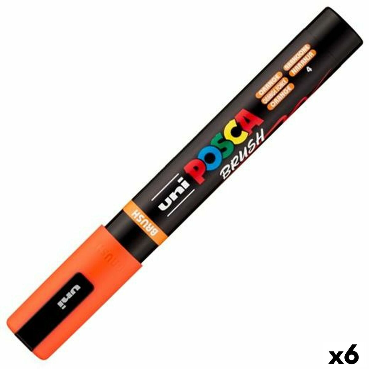 Marcador BRUSH POSCA PC-5BR Laranja (6 Unidades)