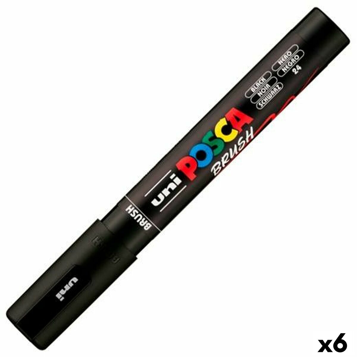 Marcador BRUSH POSCA PC-5BR Preto (6 Unidades)