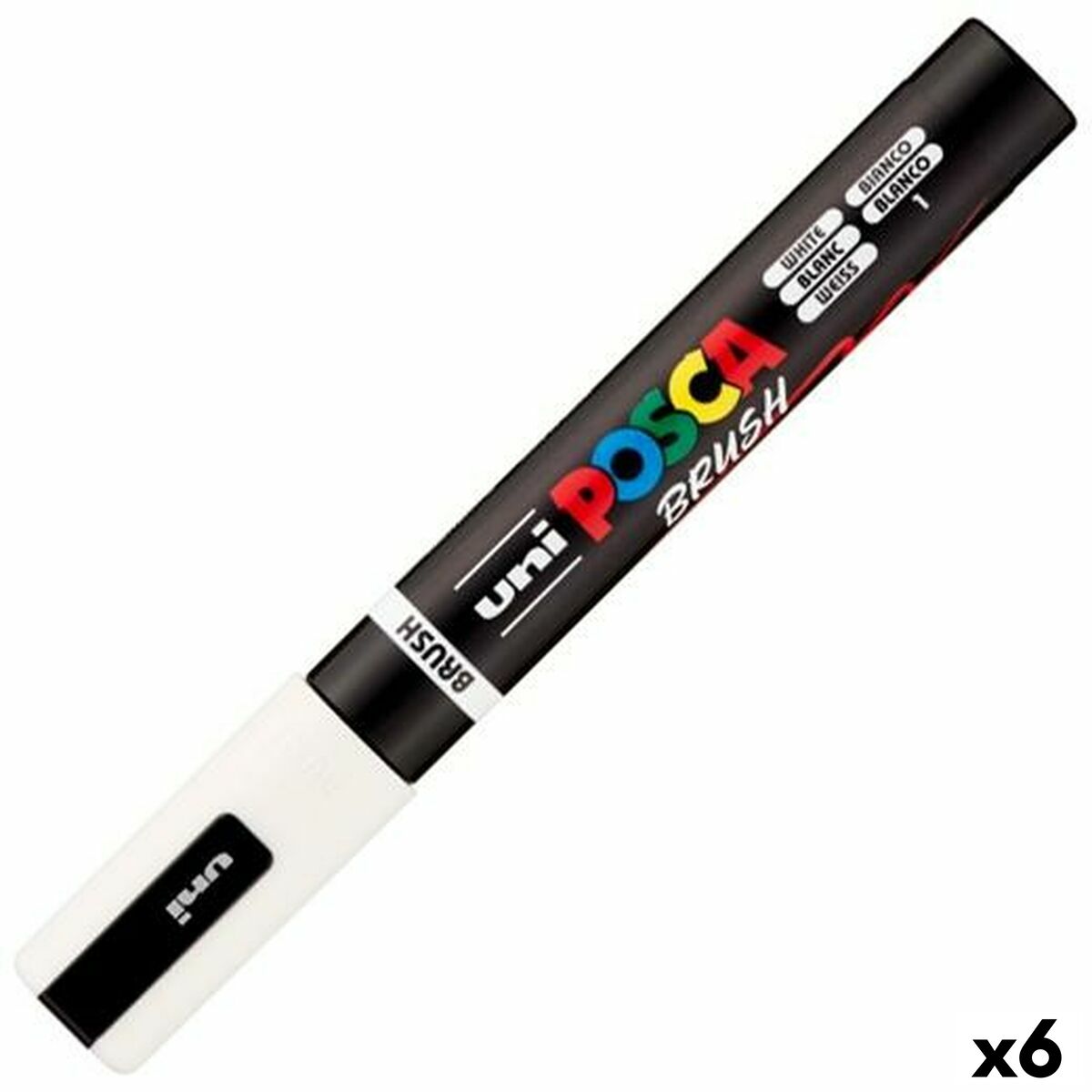 Marcador BRUSH POSCA PC-5BR Branco (6 Unidades)