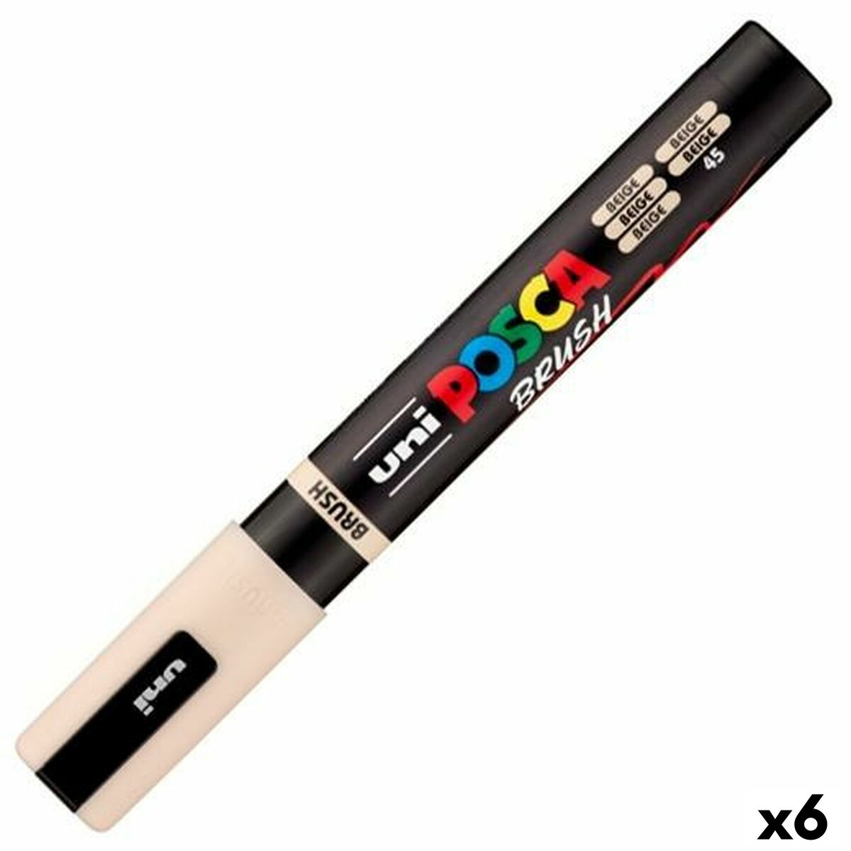 Marcador BRUSH POSCA PC-5BR Bege (6 Unidades)