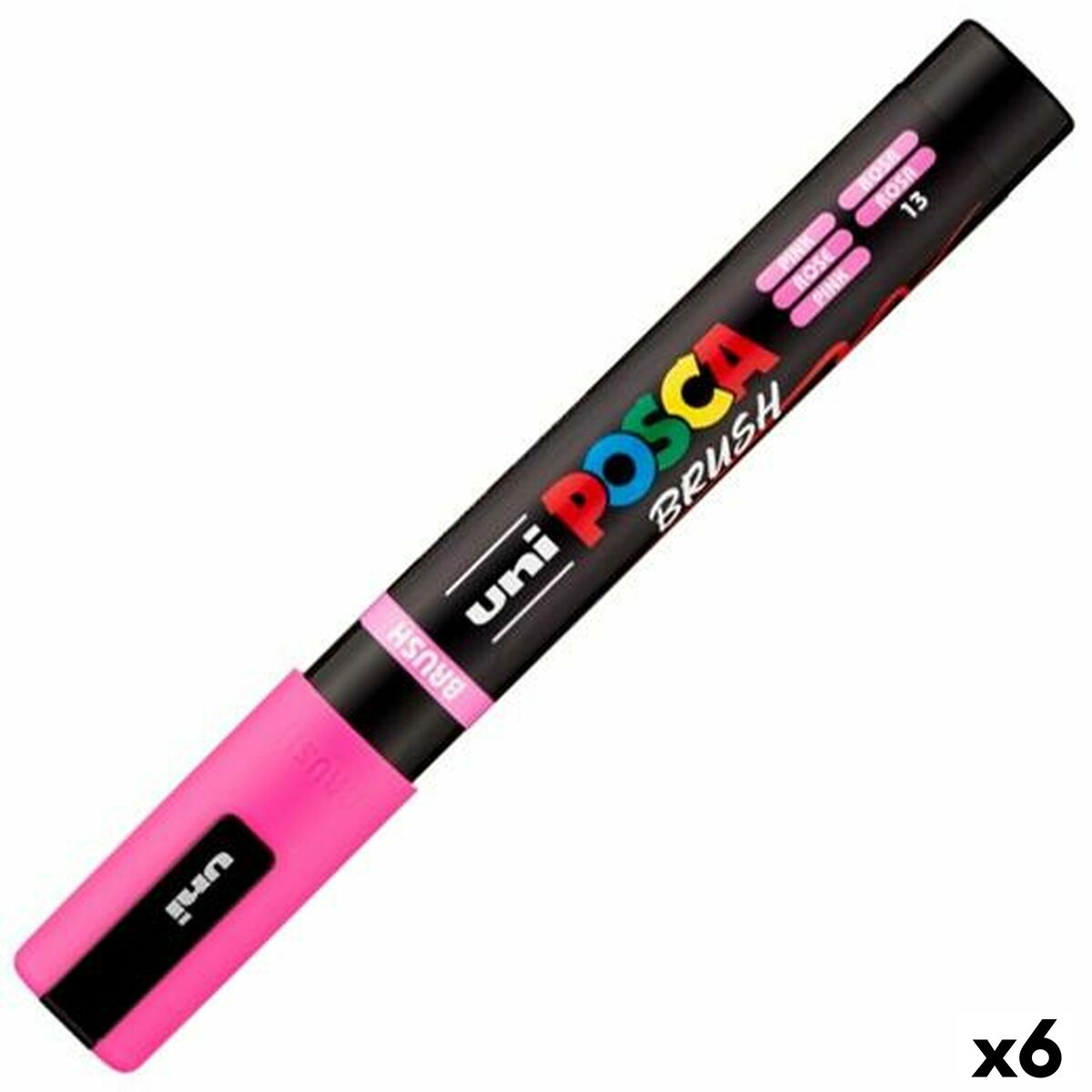 Marcador BRUSH POSCA PC-5BR Cor de Rosa (6 Unidades)
