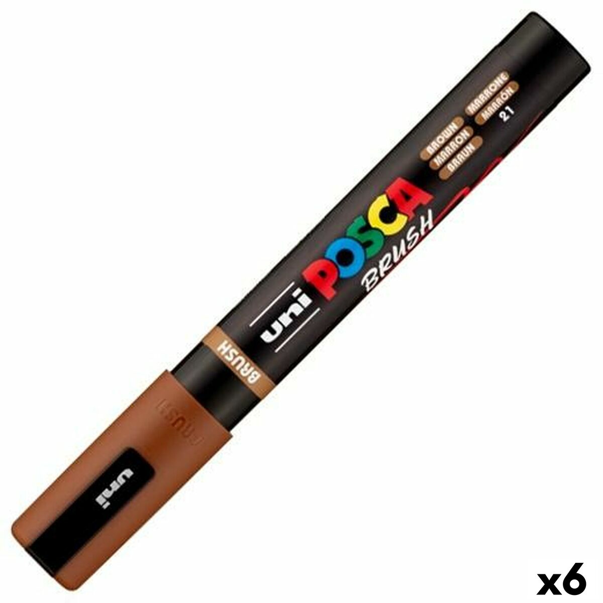 Marcador BRUSH POSCA PC-5BR Castanho (6 Unidades)