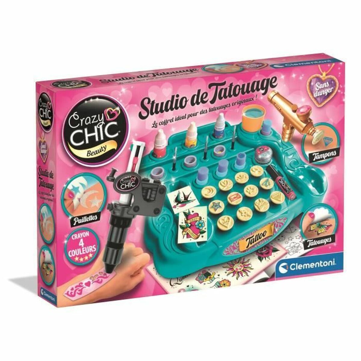 Jogo de Trabalhos Manuais Clementoni Studio Tatuagens Temporais