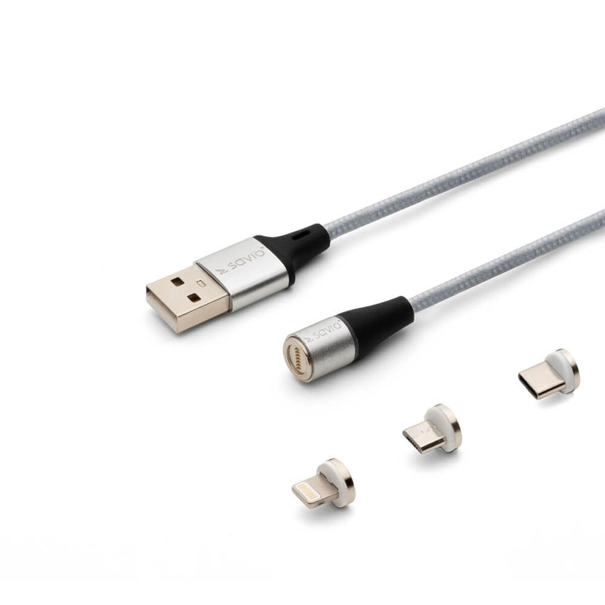 Cabo USB Savio CL-156 Prateado 2 m