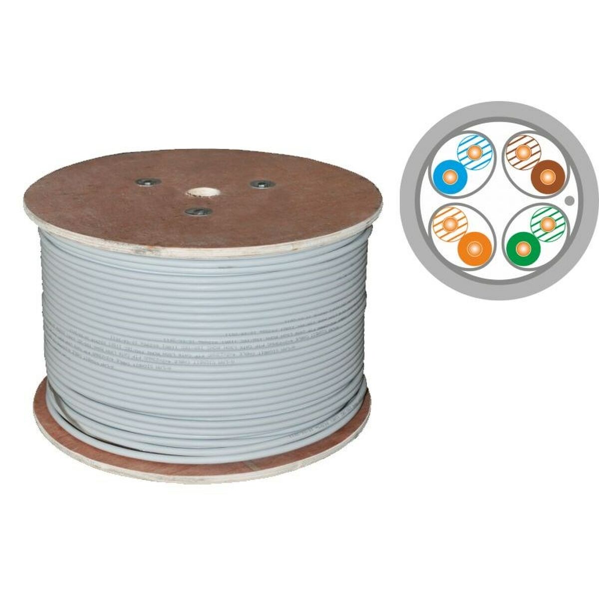 Cabo de rede rígido FTP Categoria 6 Alantec KIFF6ALSOH500D Cinzento 500 m