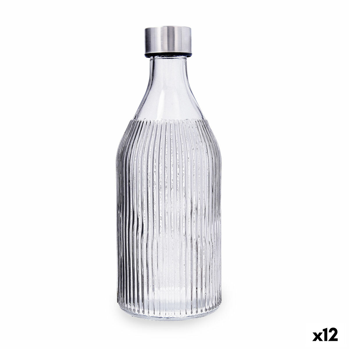 Garrafa de água Quid Maison Cinzento Vidro 1 L (12 Unidades)
