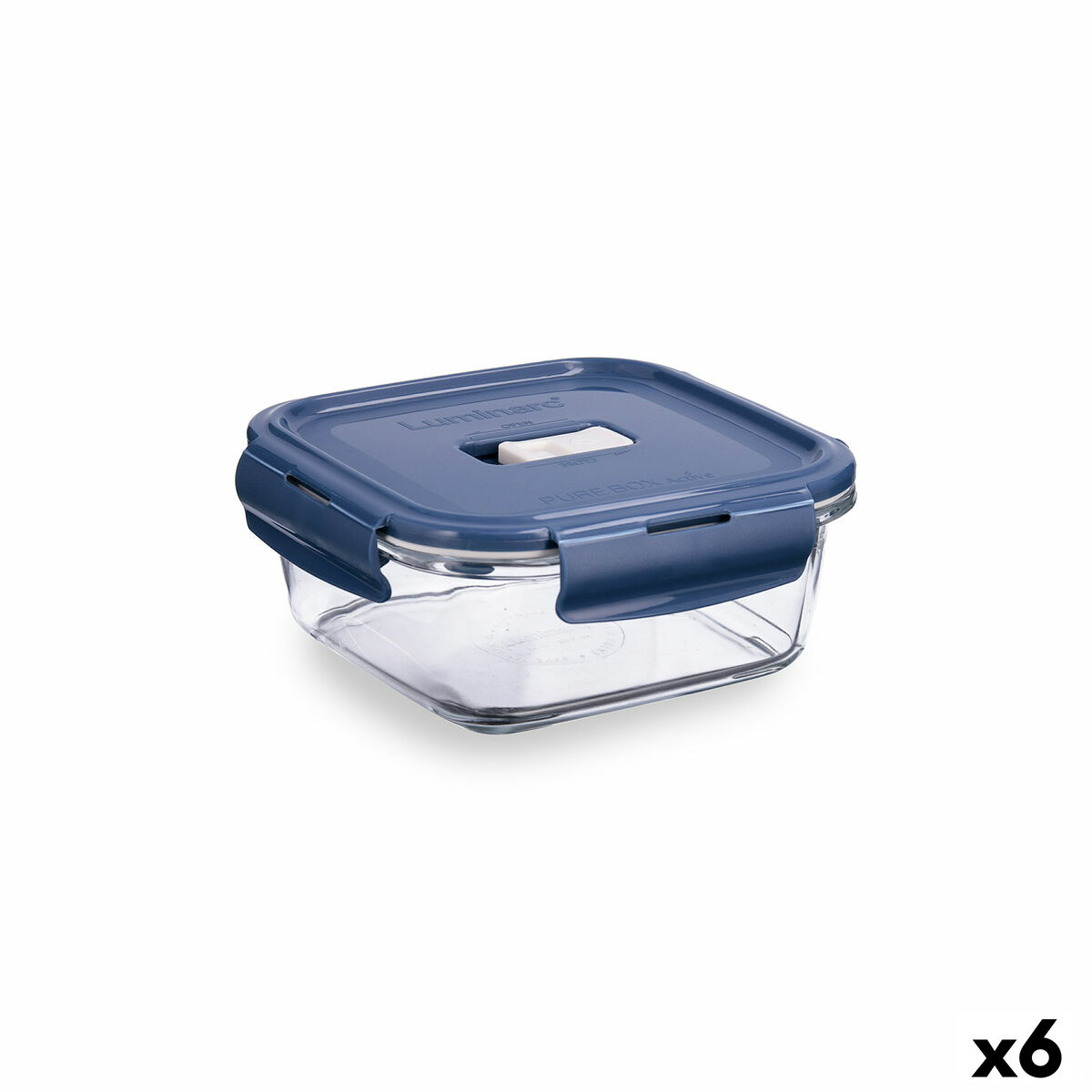 Lancheira Hermética Luminarc Baltic Azul Vidro 760 ml (6 Unidades)