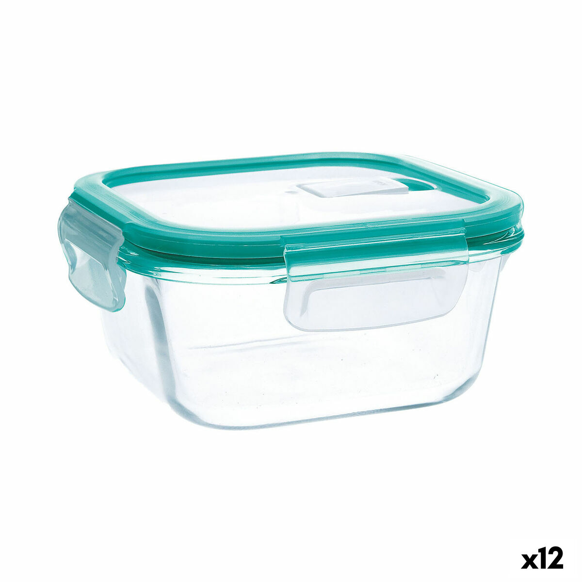 Lancheira Hermética Quid Ciclon Turquesa Vidro 800 ml (12 Unidades)