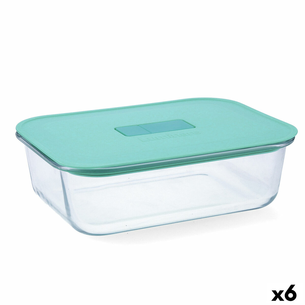 Lancheira Hermética Luminarc Joy Azul Vidro 1,5 L (6 Unidades)