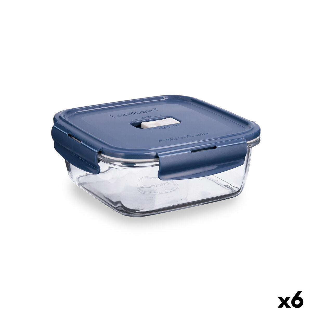 Lancheira Hermética Luminarc Baltic Azul Vidro 1,22 L (6 Unidades)