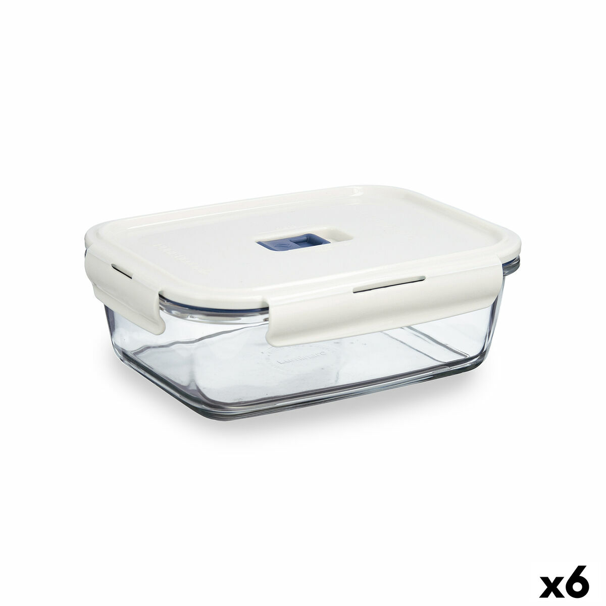 Lancheira Hermética Luminarc Baltic Creme Vidro 1,22 L (6 Unidades)