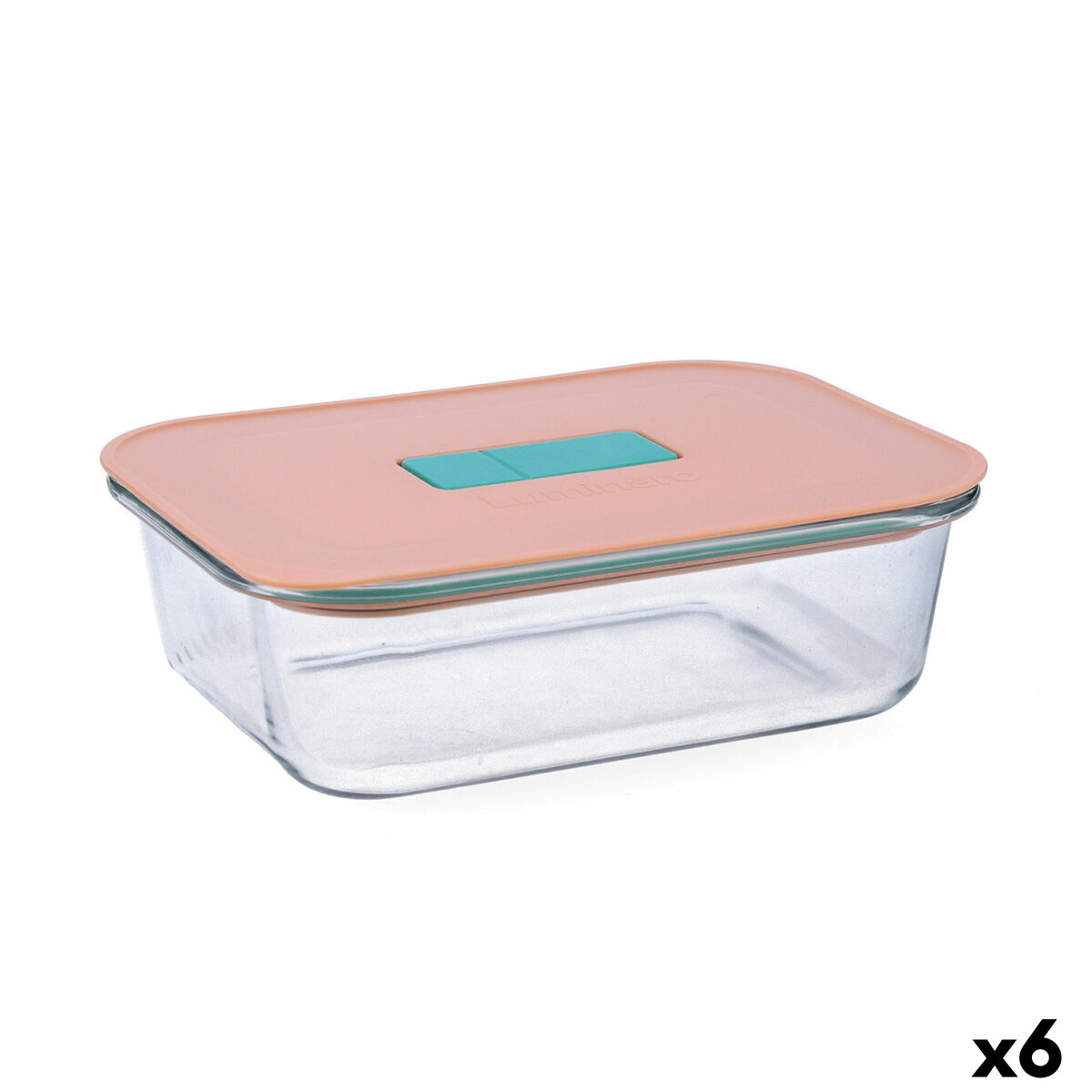 Lancheira Hermética Luminarc Joy Laranja Vidro 1,04 L (6 Unidades)