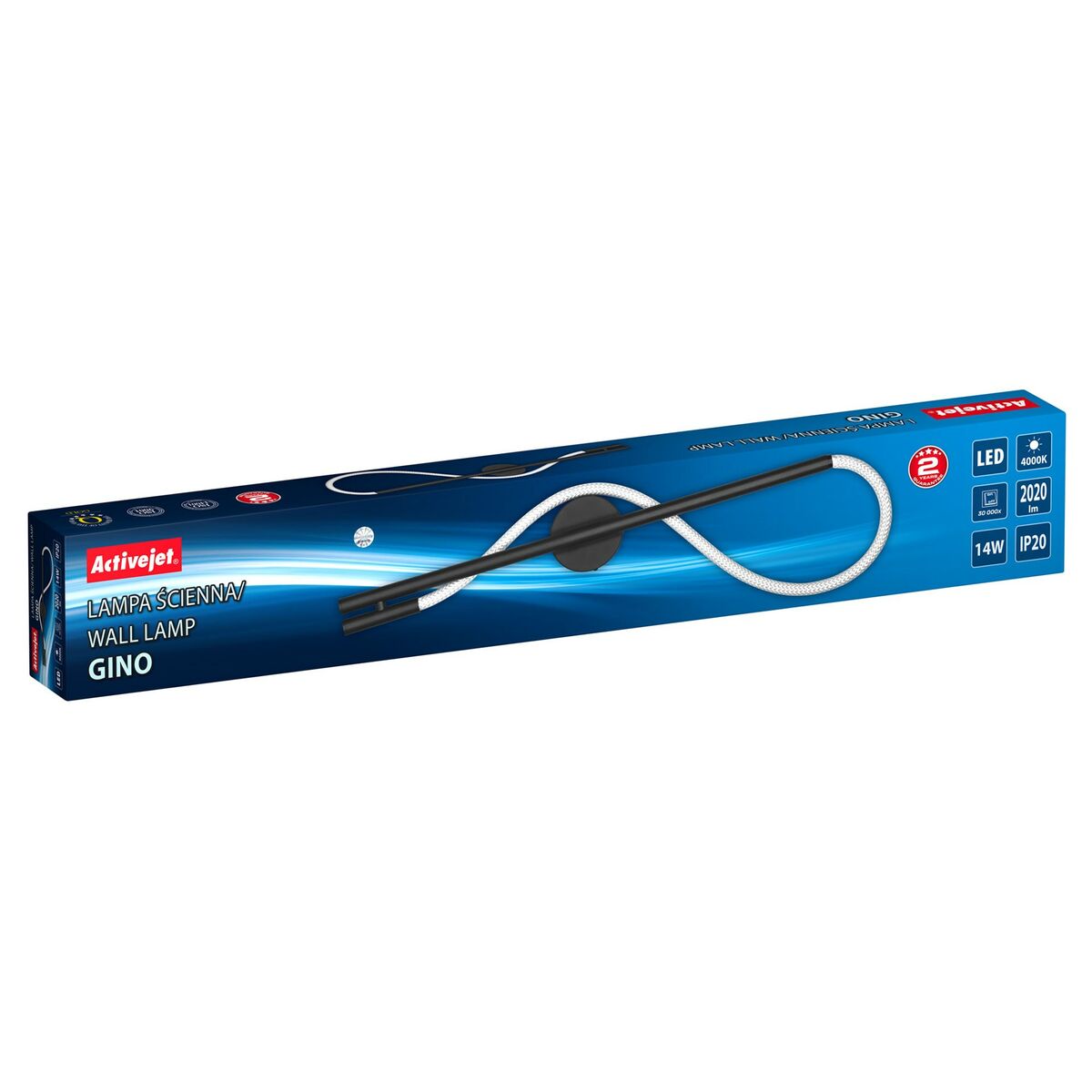 Aplique LED Activejet AJE-GINO Preto 80 220-240 V 14 W (1 Peça)