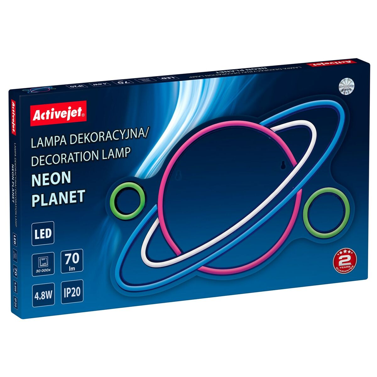 Decoração luminosa Activejet AJE-NEON PLANET Multicolor (1 Peça)