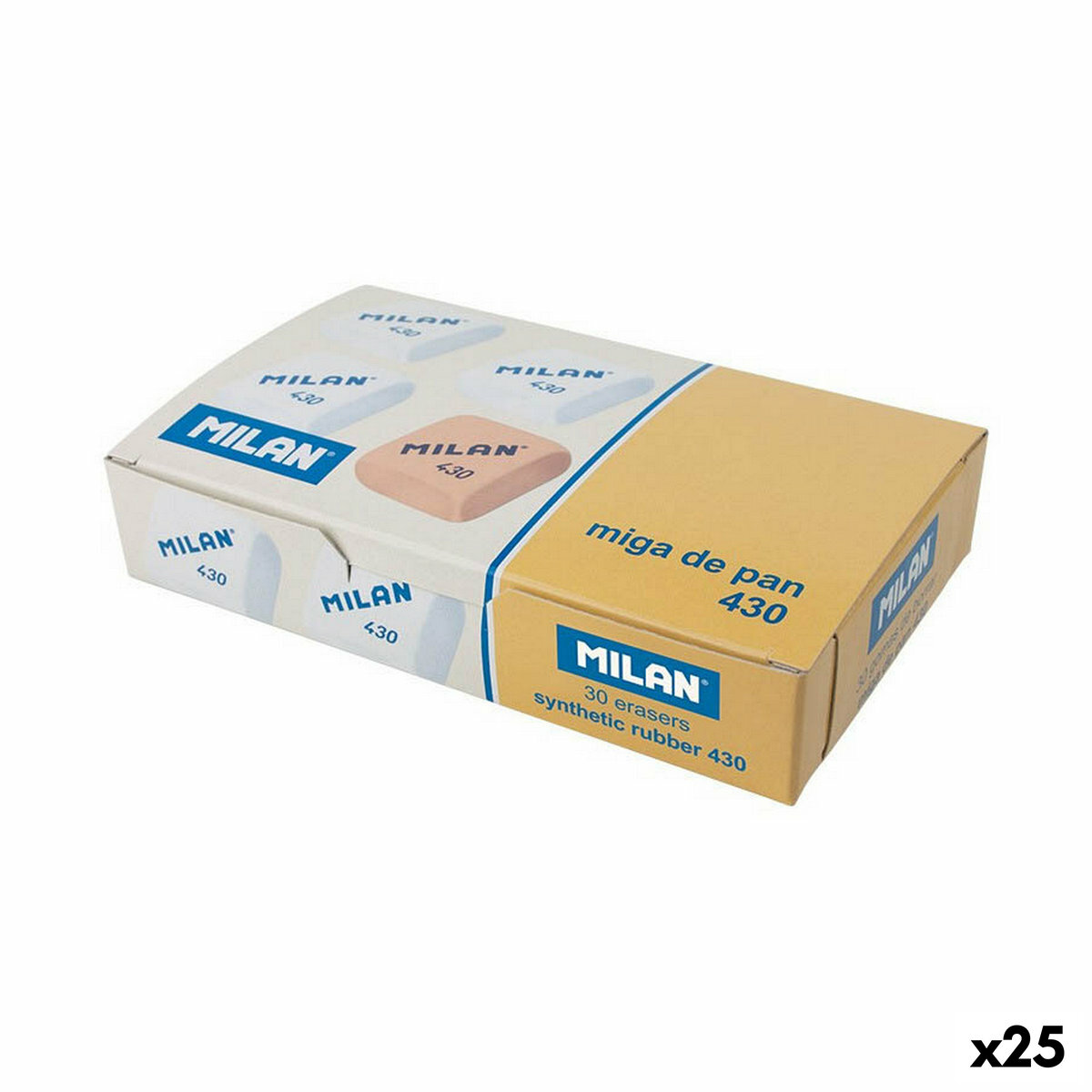 Conjunto de Borrachas Milan GOMA 430 MIGA DE PAN 30 Peças (25 Unidades)