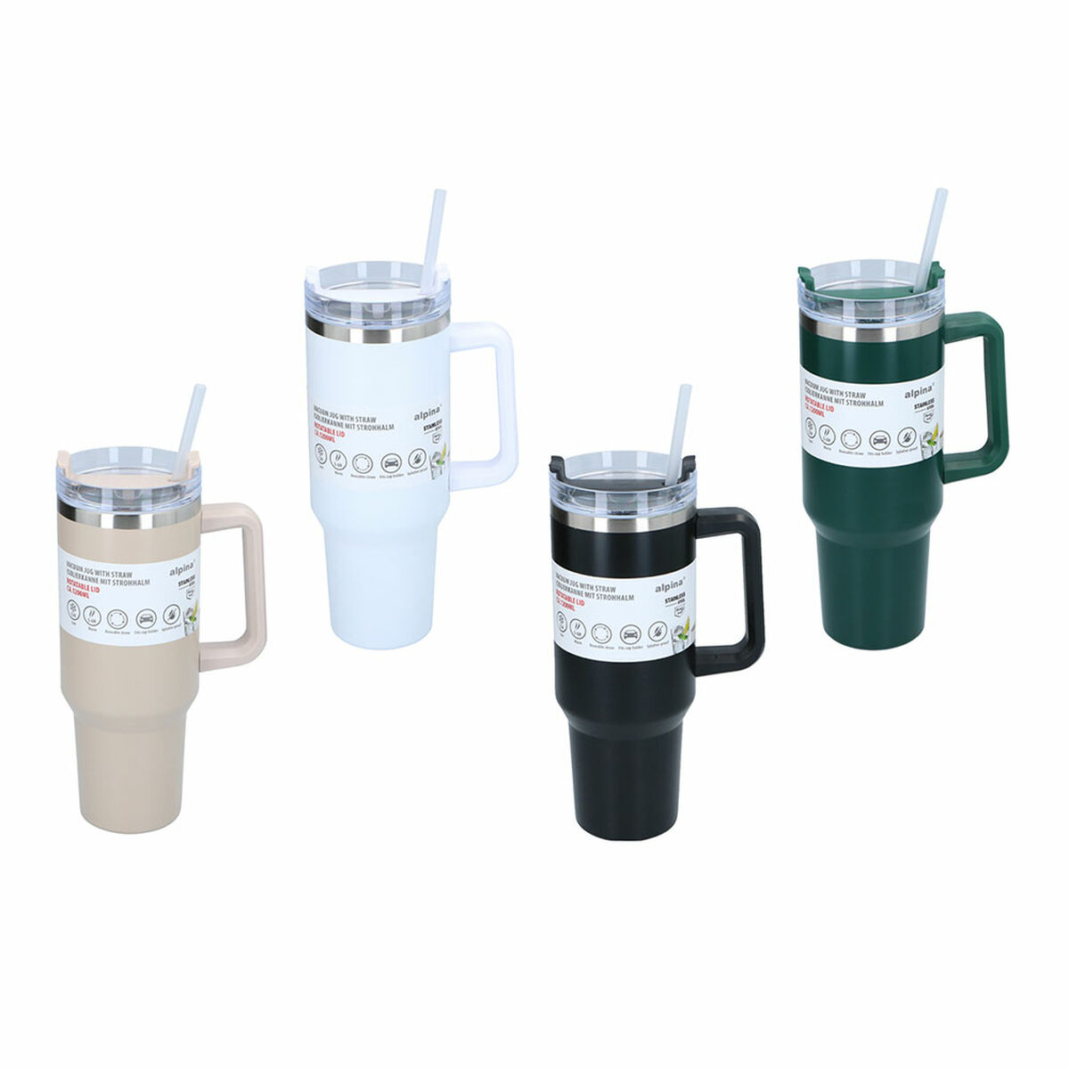 Caneca Térmica com Tampa Alpina Multicolor 1,2 L