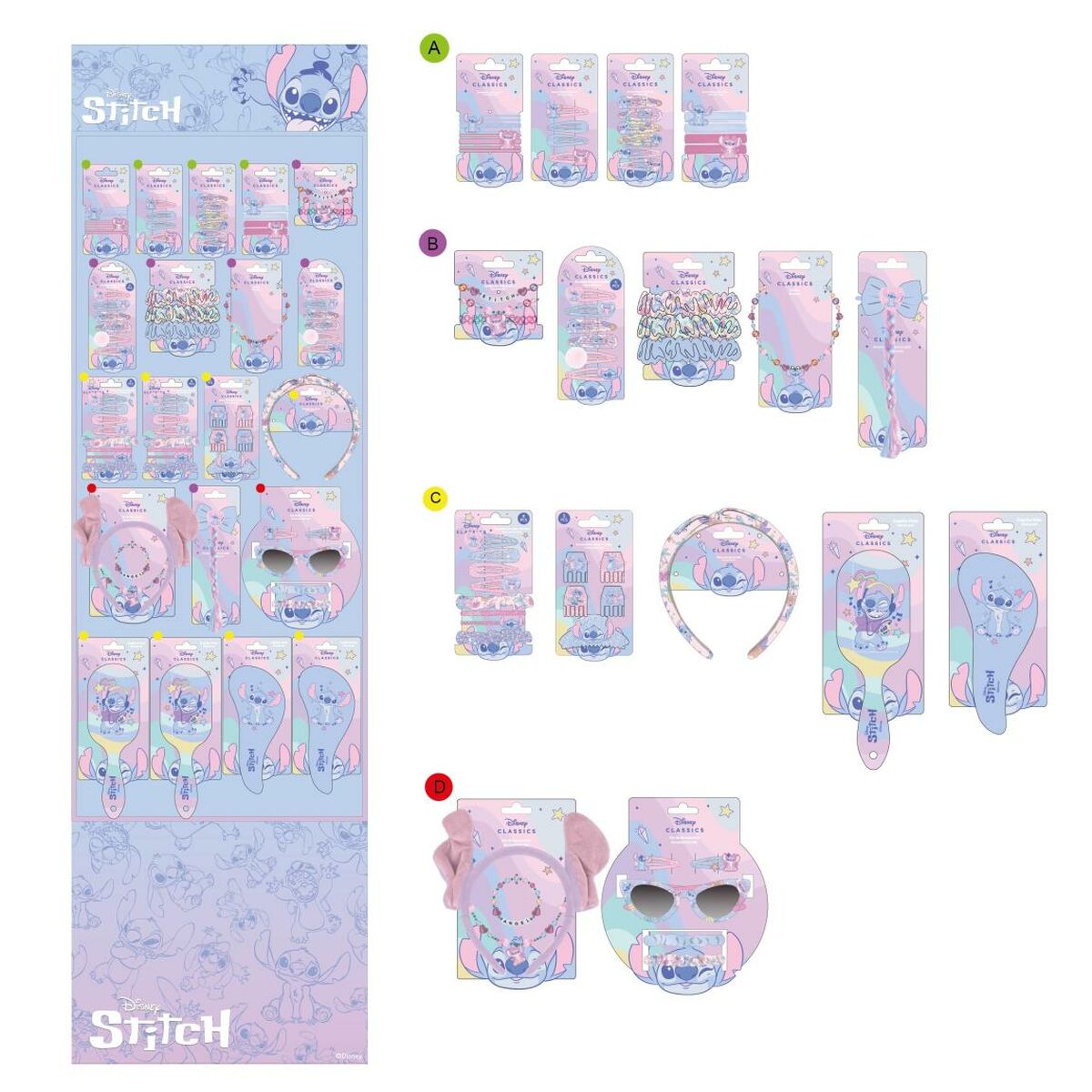 Ganchos para o Cabelo Stitch Azul
