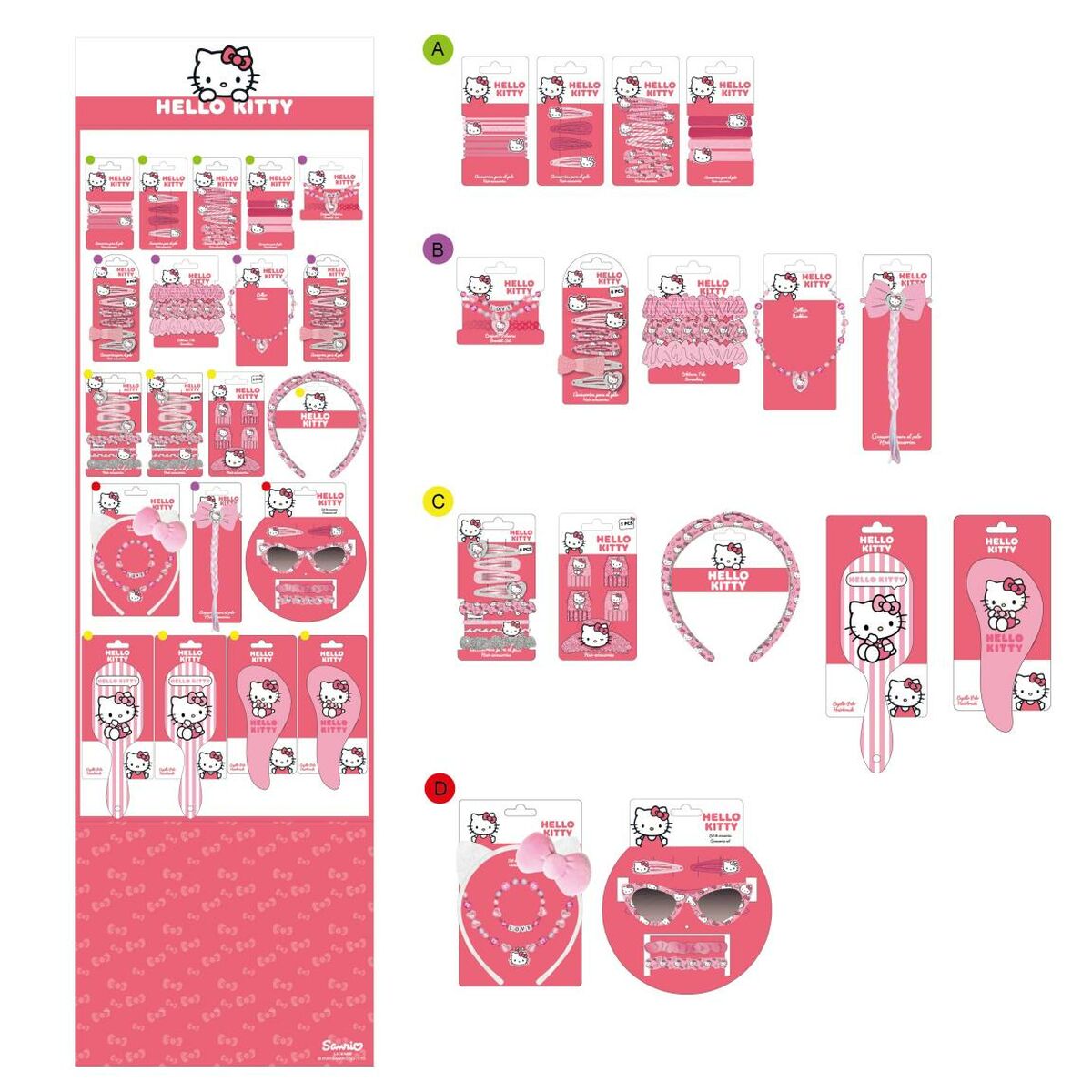 Ganchos para o Cabelo Hello Kitty Cor de Rosa