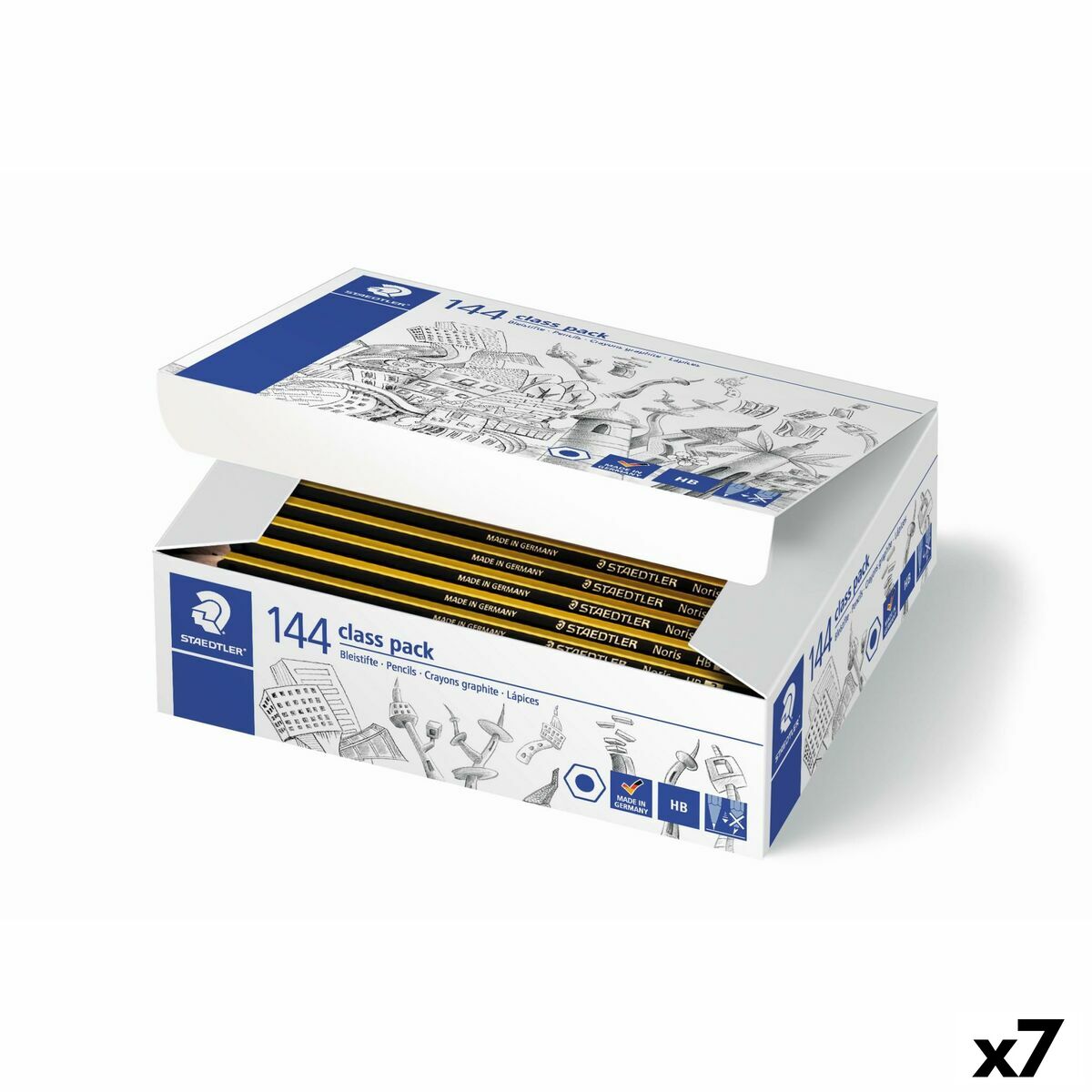 Conjunto de Lápis Staedtler NORIS HB Sextavado HB 144 Peças (7 Unidades)