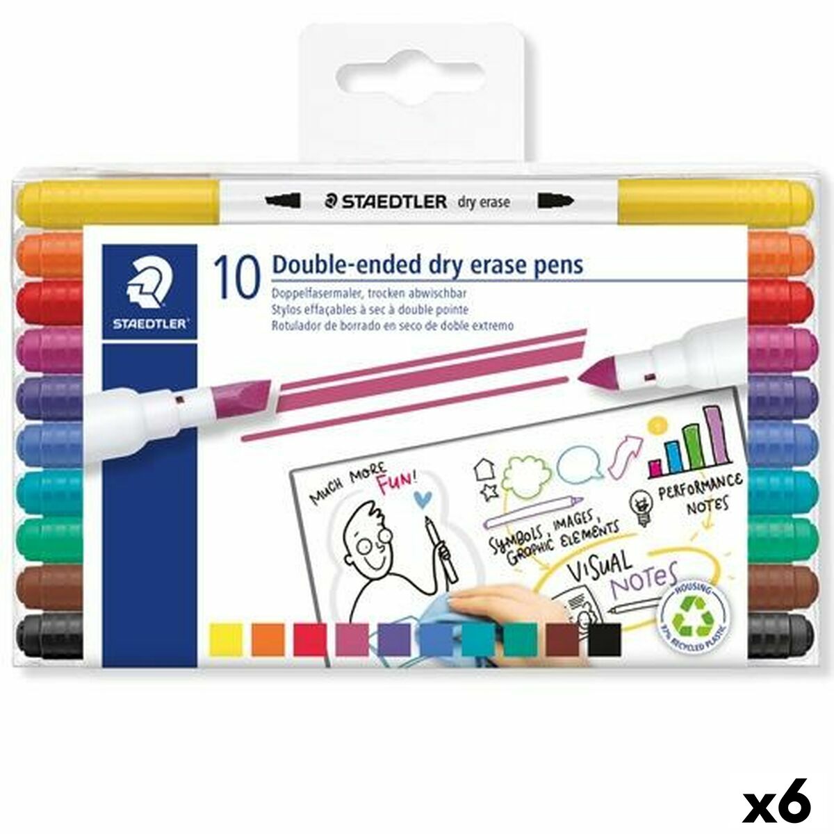 Marcadores de giz líquido Staedtler LUMOCOLOR 10 Peças (6 Unidades)
