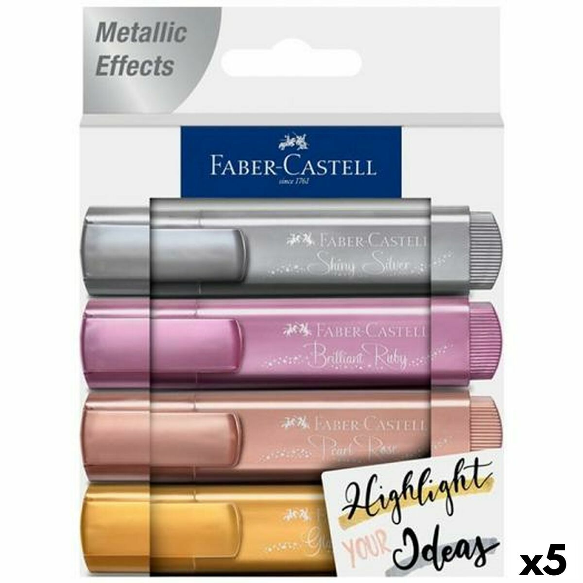 Conjunto de Marcadores Fluorescentes Faber-Castell TEXTLINER 4 Peças (5 Unidades)