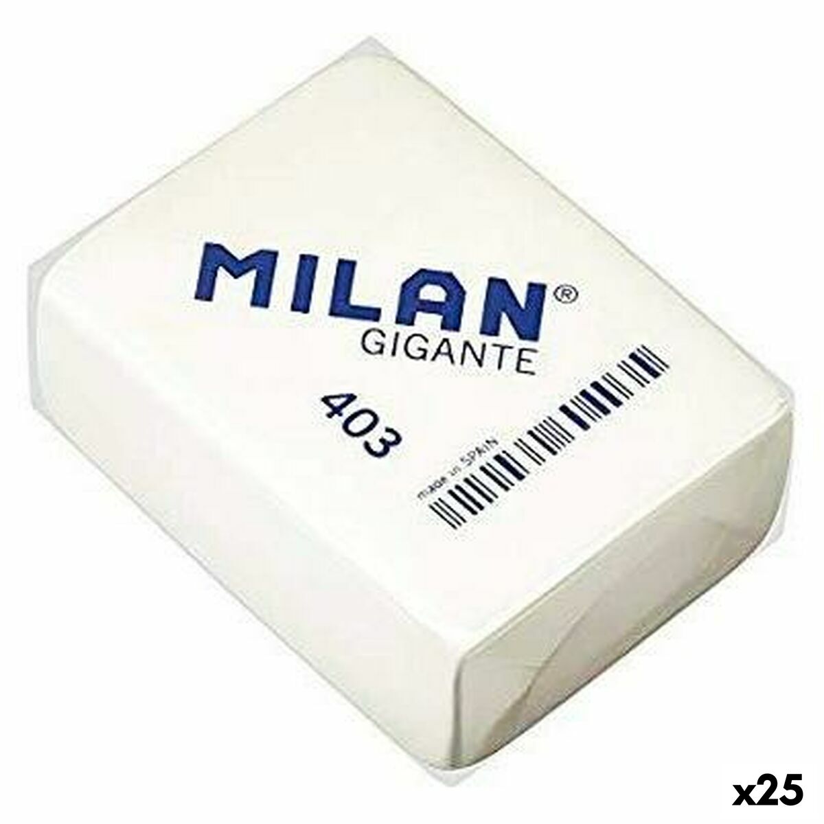 Borracha Milan Branco 6,8 x 5,1 x 2,8 cm 3 Peças (25 Unidades)