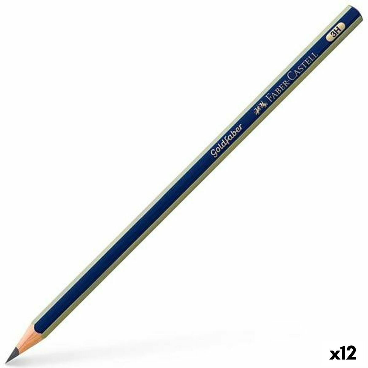 Lápis Faber-Castell GOLDFABER Sextavado 3H Preto (12 Unidades)