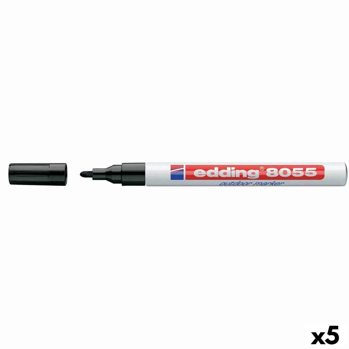 Rotulador permanente Edding EDDING 8055 Preto 1-2 mm (5 Unidades)