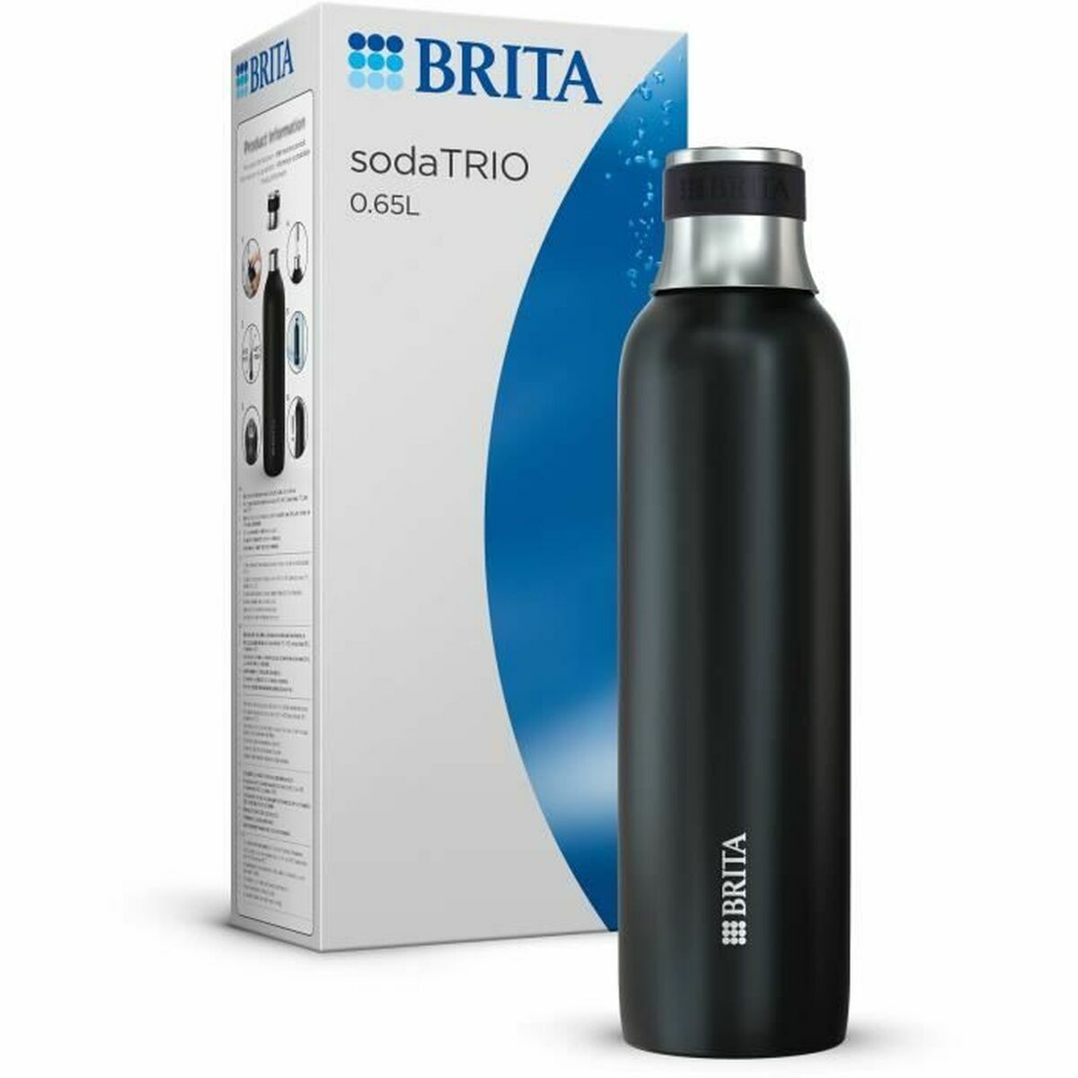 Garrafa de água Brita 1046736 Preto Prateado 650 ml