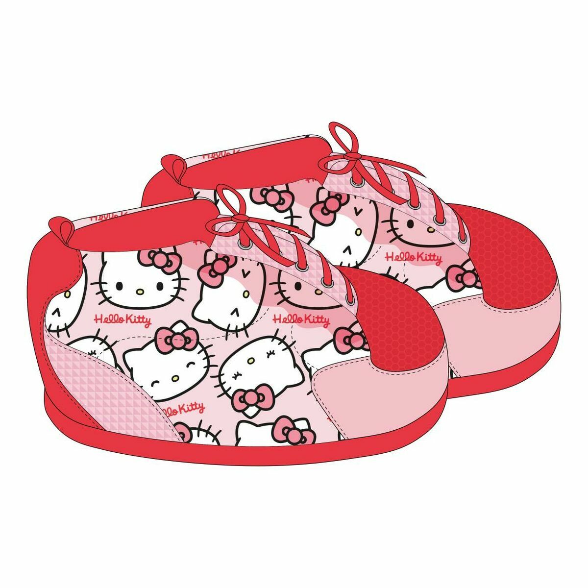 Chinelos de casa Hello Kitty Vermelho