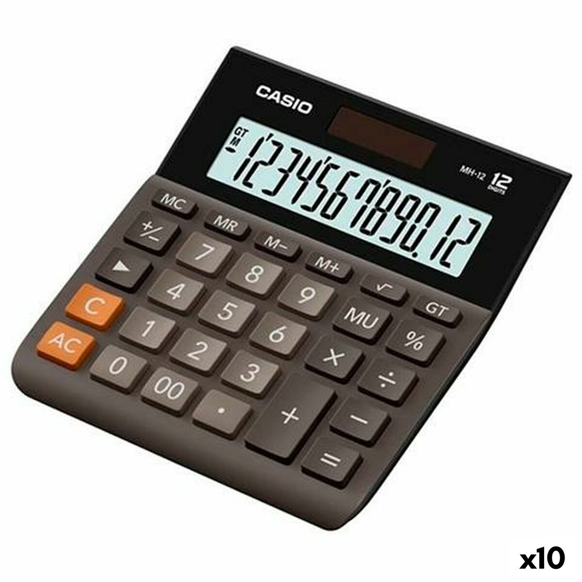 Calculadora Casio MH-12B Preto 13,6 x 12,7 x 2,7 cm (10 Unidades)