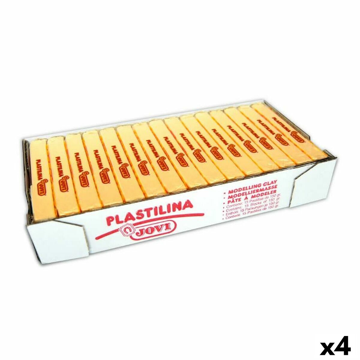 Plasticina Jovi Amarelo 150 g 15 Peças (4 Unidades)