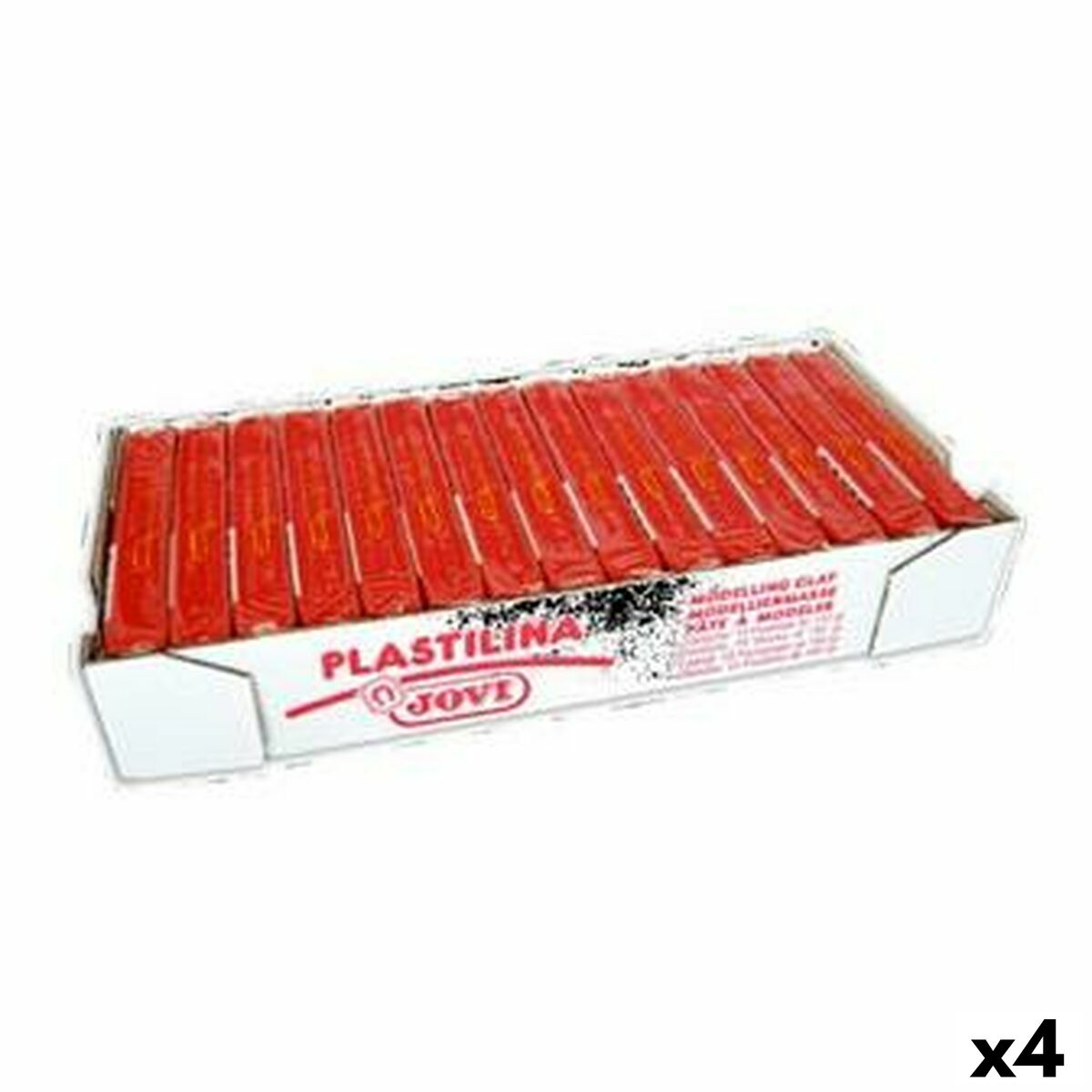 Plasticina Jovi Vermelho 150 g 15 Peças (4 Unidades)