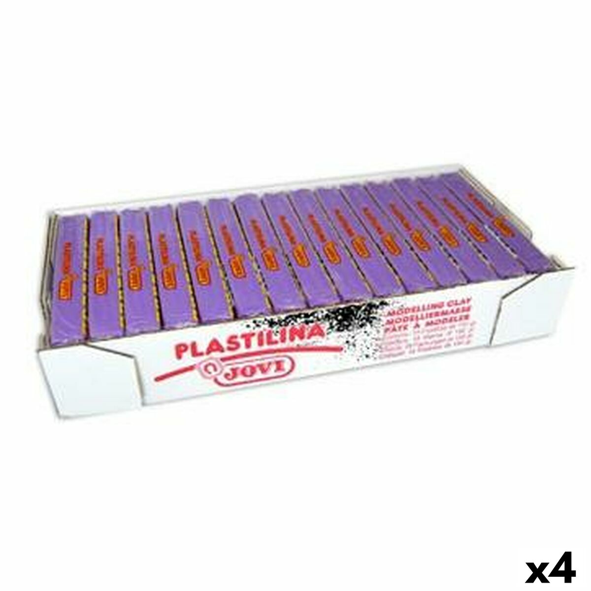 Plasticina Jovi Lilás 15 Peças (4 Unidades)