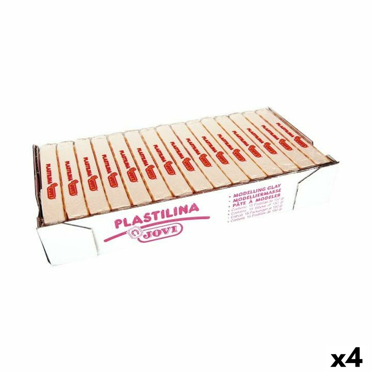Plasticina Jovi Branco 150 g 15 Peças (4 Unidades)