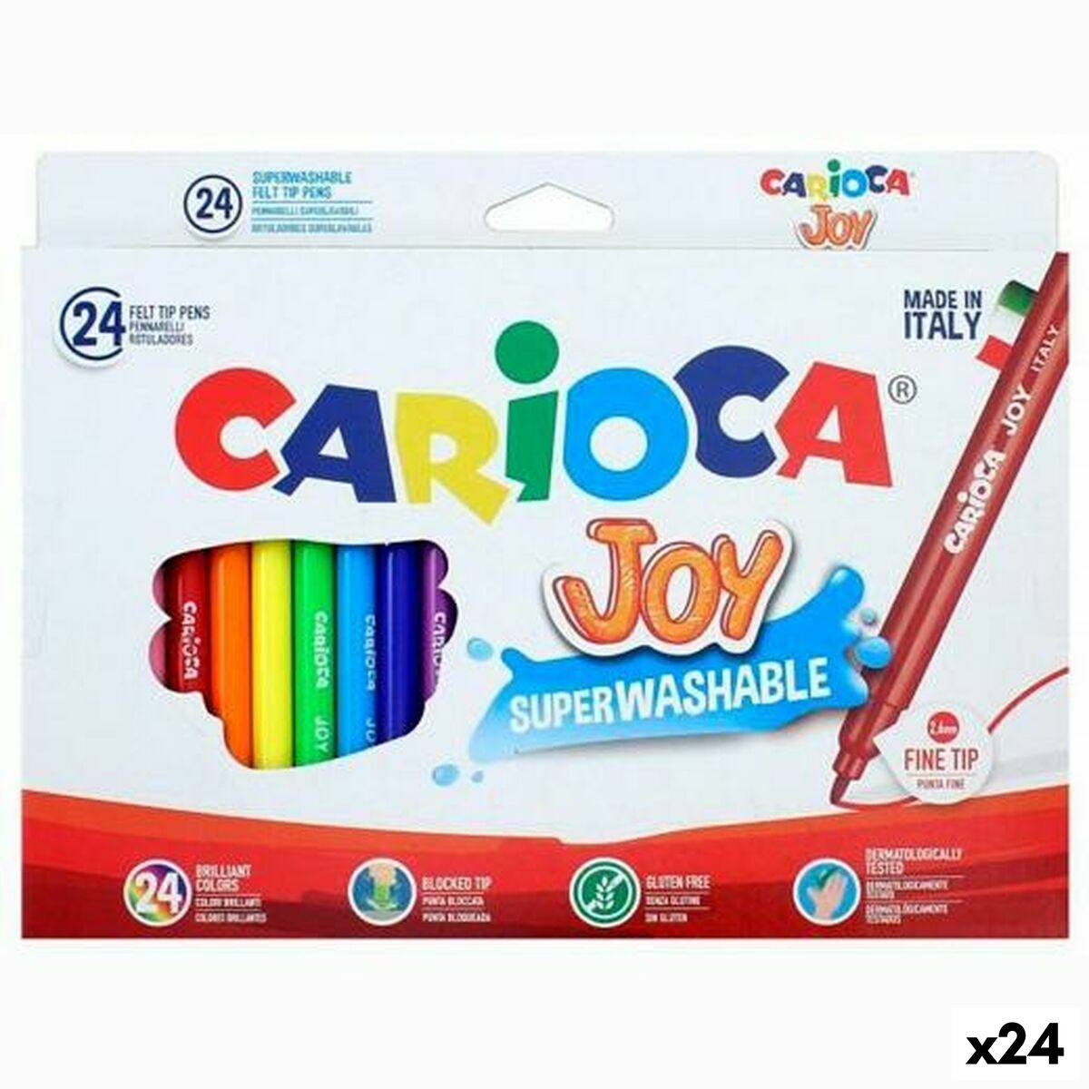 Conjunto de Canetas de Feltro Carioca JOY Multicolor 24 Peças (24 Unidades)