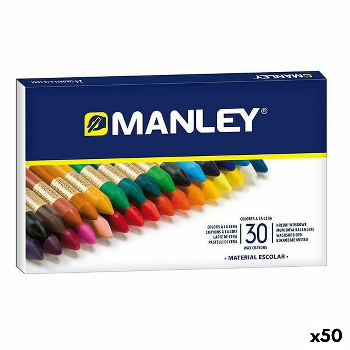 Ceras de cores Manley Multicolor 30 Peças (50 Unidades)