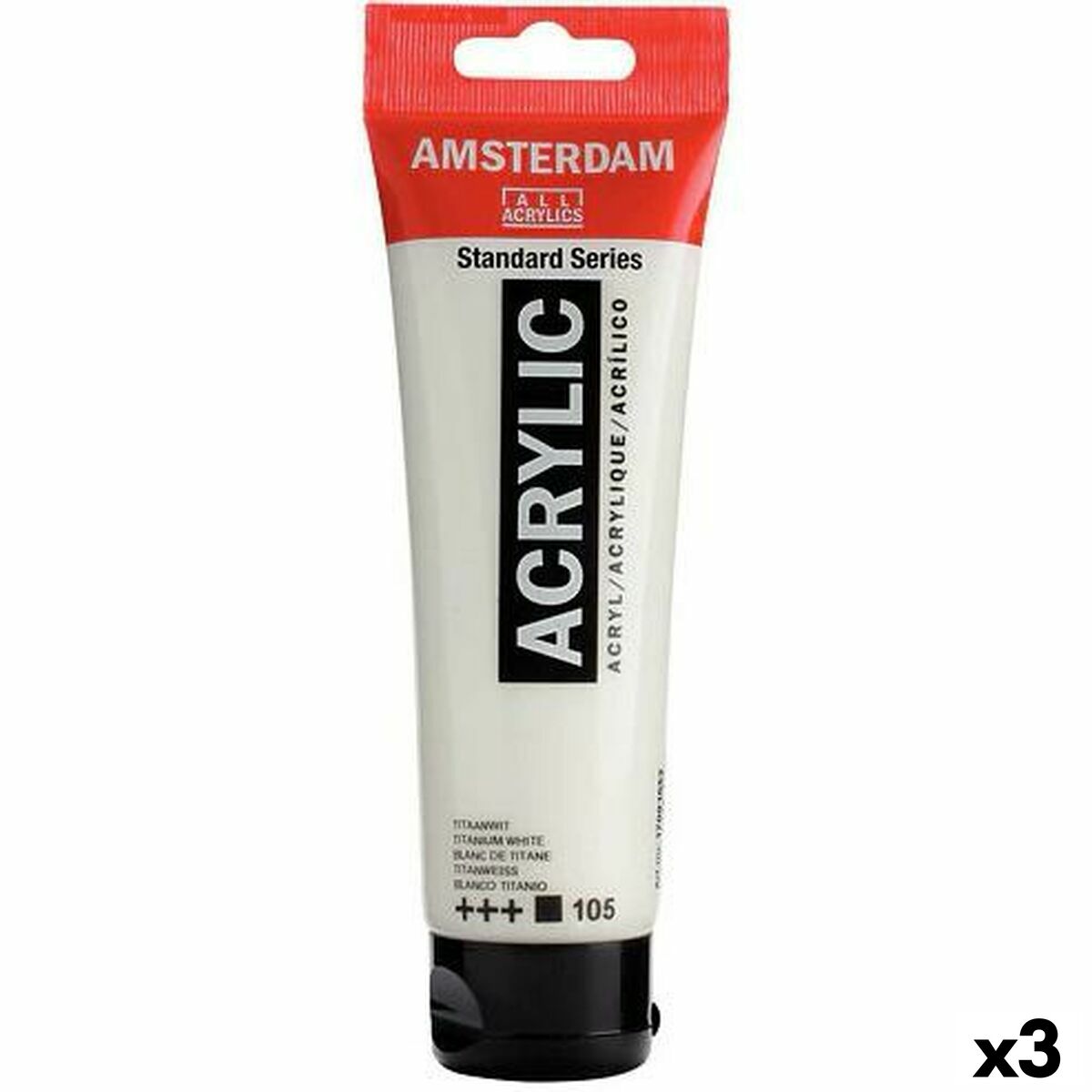 Tinta acrílica Talens Amsterdam Branco 120 ml (3 Unidades)