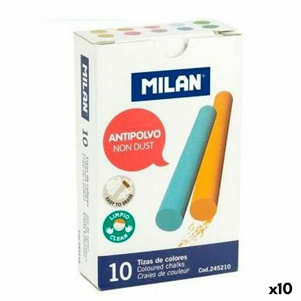 Giz Milan Multicolor (10 Unidades)