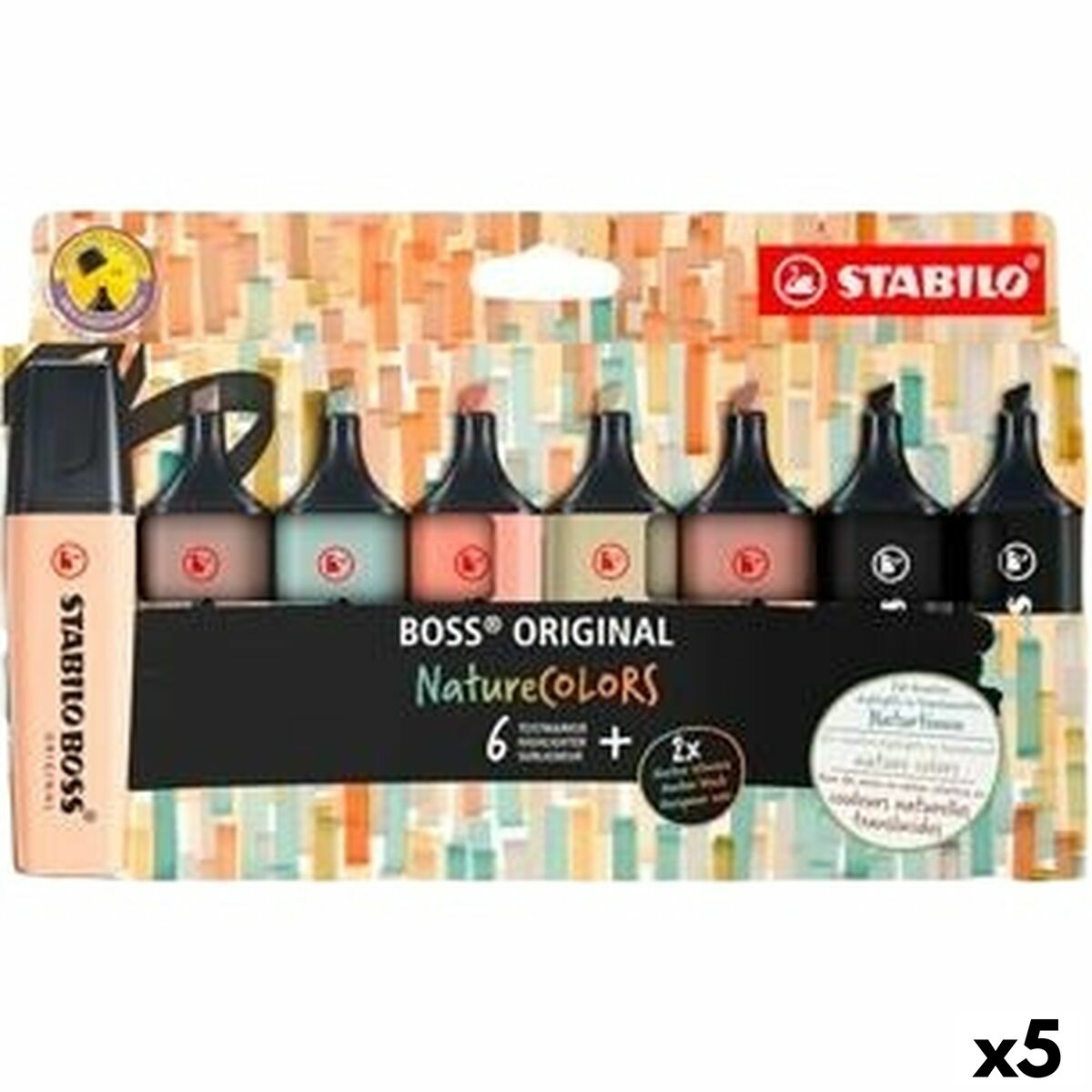 Conjunto de Marcadores Fluorescentes Stabilo BOSS ORIGINAL NATURECOLORS Multicolor 8 Peças (5 Unidades)