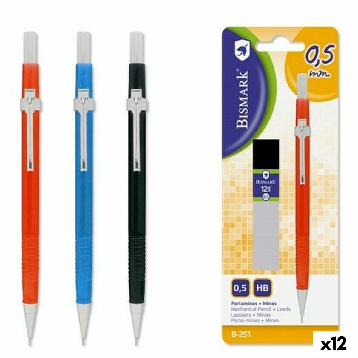 Porta-minas Bismark Multicolor 0,5 mm (12 Unidades)